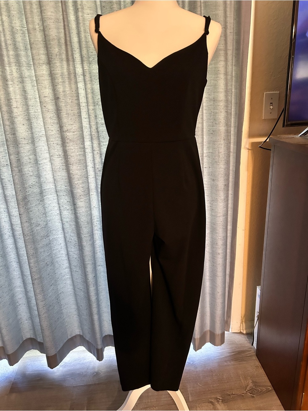 Black Sleeveless V-Neck Jumpsuit